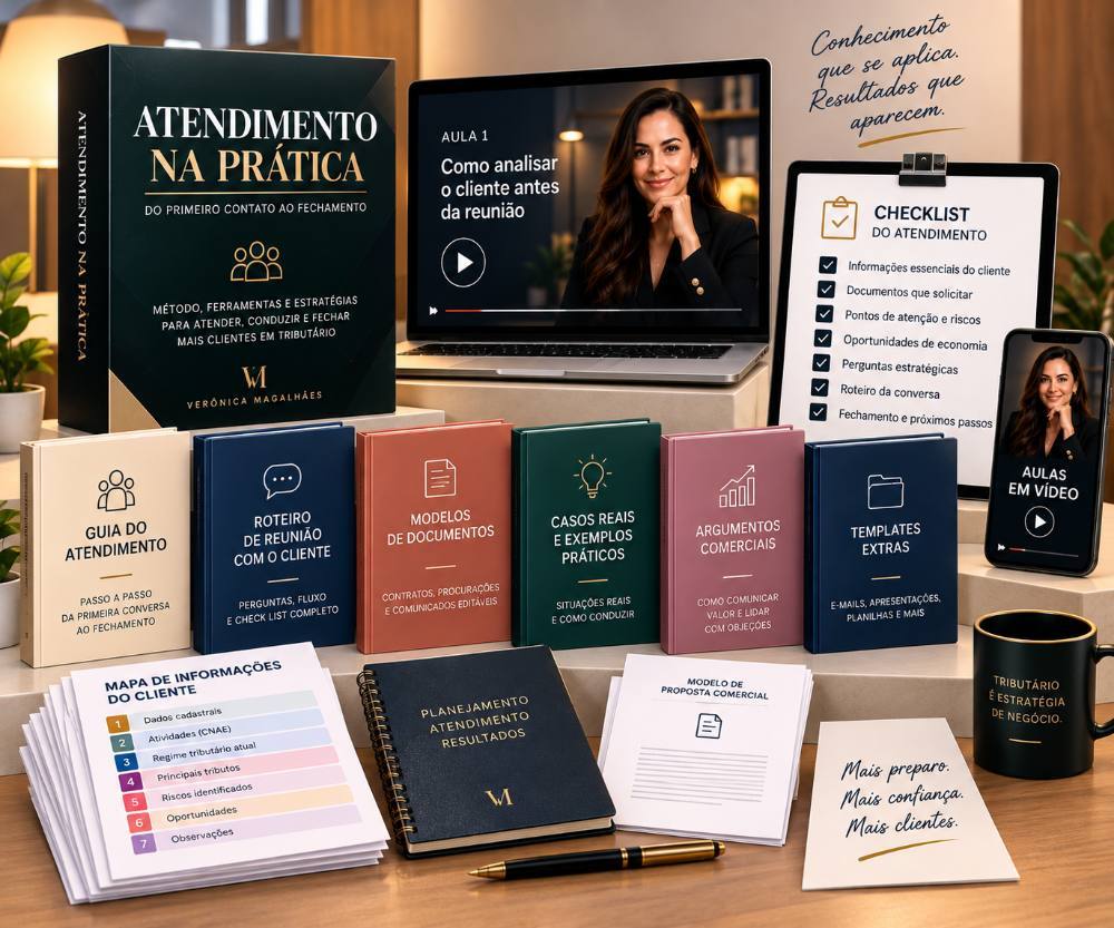 Materiais do kit: aula, checklist, planilhas, modelos e templates